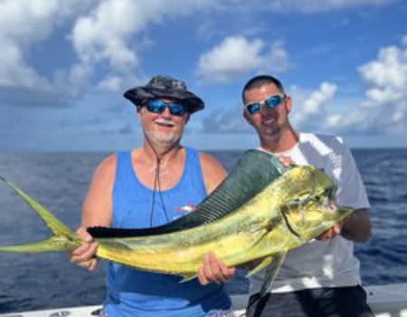 Bull mahi on a full day charter